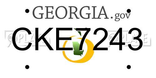 CKE7243 Georgia License Plate