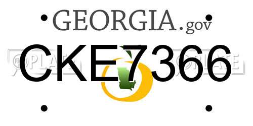 CKE7366 Georgia License Plate
