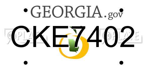 CKE7402 Georgia License Plate