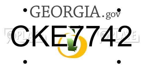 CKE7742 Georgia License Plate