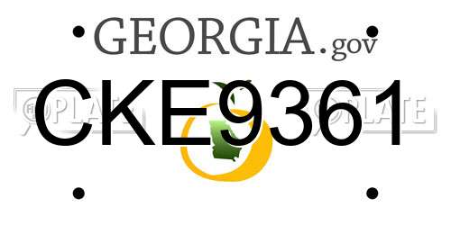CKE9361 Georgia License Plate