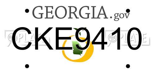 CKE9410 Georgia License Plate