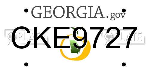 CKE9727 Georgia License Plate