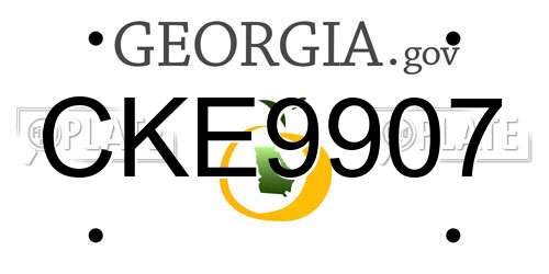 CKE9907 Georgia License Plate