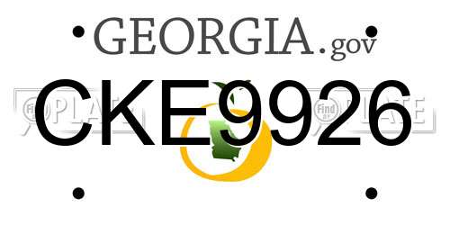 CKE9926 Georgia License Plate