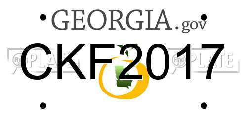 CKF2017 Georgia License Plate