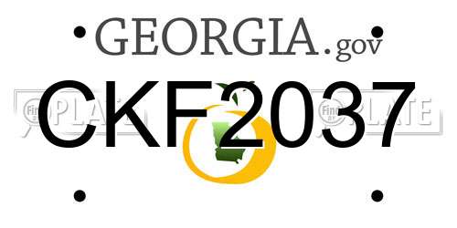 CKF2037 Georgia License Plate