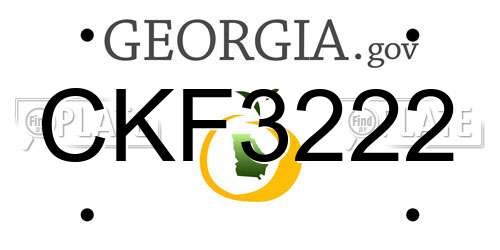 CKF3222 Georgia License Plate