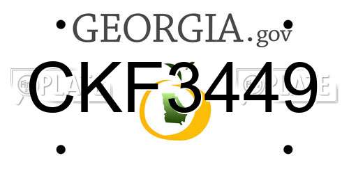 CKF3449 Georgia License Plate