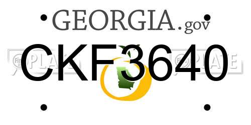 CKF3640 Georgia License Plate