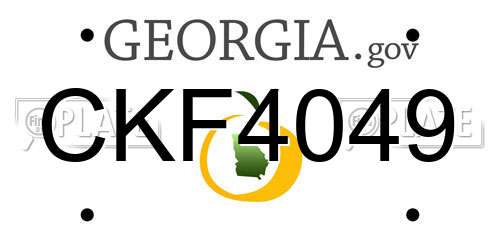 CKF4049 Georgia License Plate
