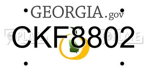 CKF8802 Georgia License Plate
