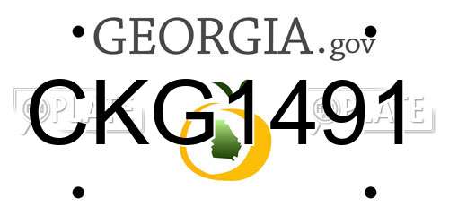 CKG1491 Georgia License Plate