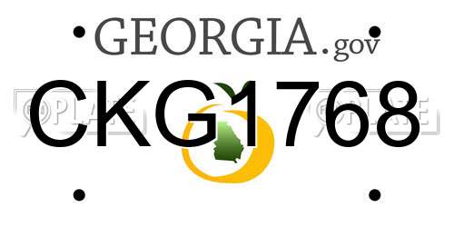 CKG1768 Georgia License Plate