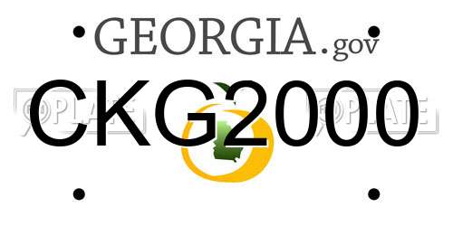 CKG2000 Georgia License Plate