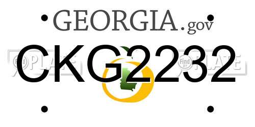 CKG2232 Georgia License Plate