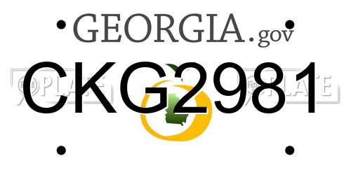 CKG2981 Georgia License Plate