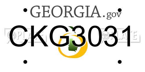 CKG3031 Georgia License Plate