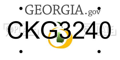 CKG3240 Georgia License Plate