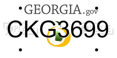 CKG3699 Georgia License Plate