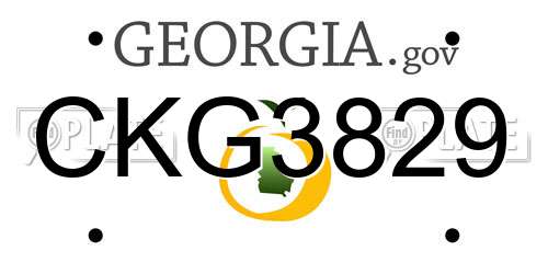 CKG3829 Georgia License Plate