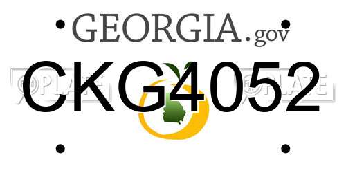 CKG4052 Georgia License Plate