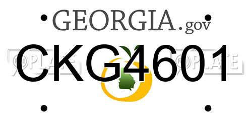 CKG4601 Georgia License Plate