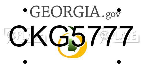 CKG5777 Georgia License Plate