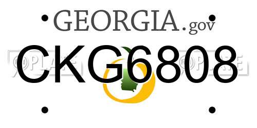CKG6808 Georgia License Plate
