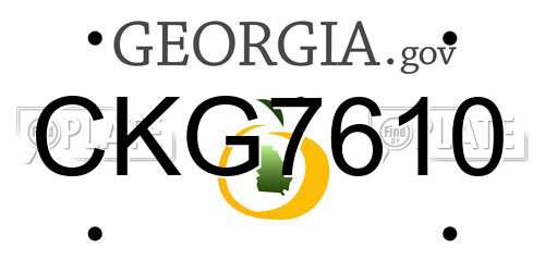 CKG7610 Georgia License Plate
