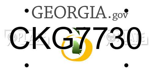 CKG7730 Georgia License Plate