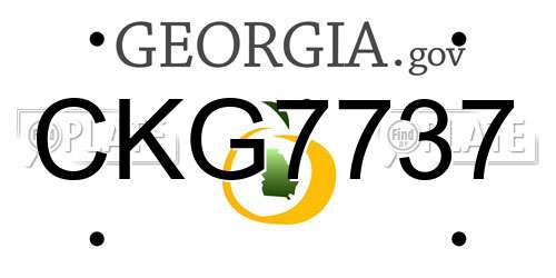 CKG7737 Georgia License Plate