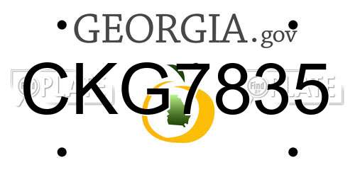 CKG7835 Georgia License Plate