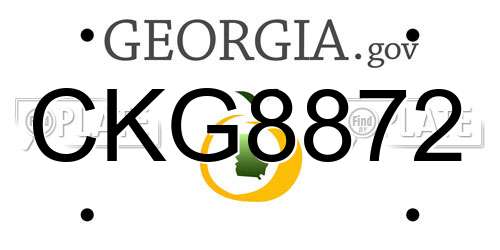 CKG8872 Georgia License Plate