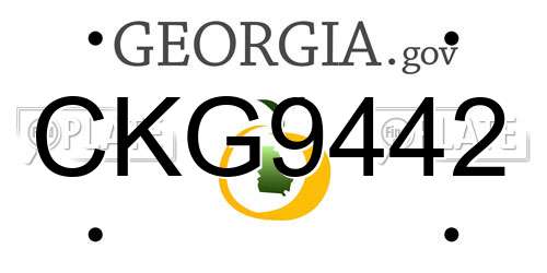 CKG9442 Georgia License Plate