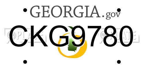 CKG9780 Georgia License Plate
