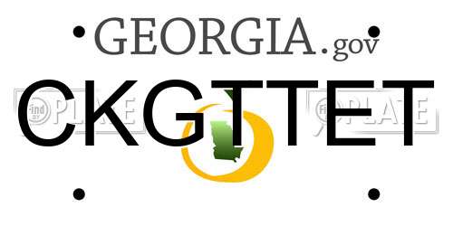 CKGTTET Georgia License Plate