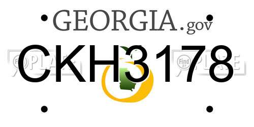CKH3178 Georgia License Plate