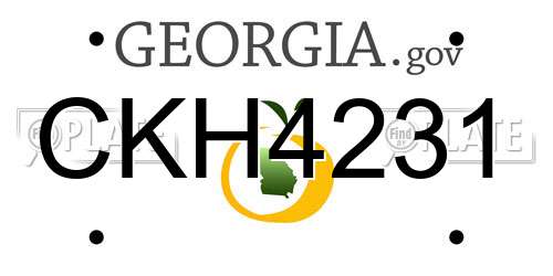 CKH4231 Georgia License Plate