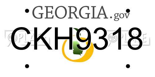 CKH9318 Georgia License Plate