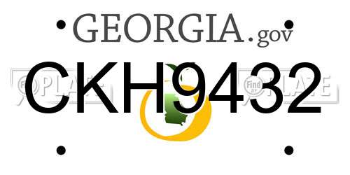 CKH9432 Georgia License Plate