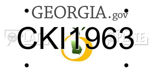 CKI1963 Georgia License Plate