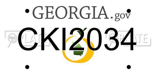CKI2034 Georgia License Plate