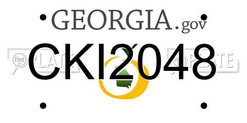 CKI2048 Georgia License Plate