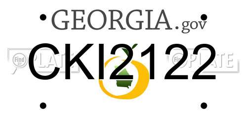 CKI2122 Georgia License Plate