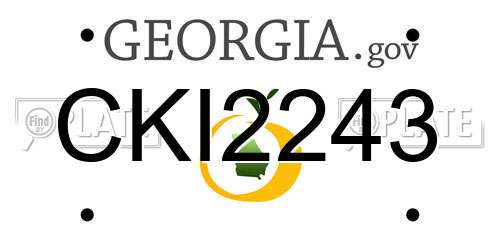 CKI2243 Georgia License Plate