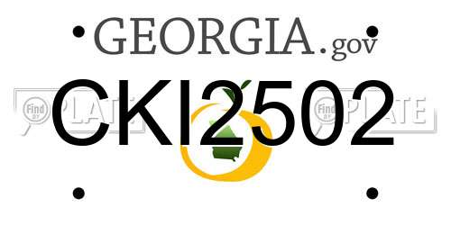 CKI2502 Georgia License Plate