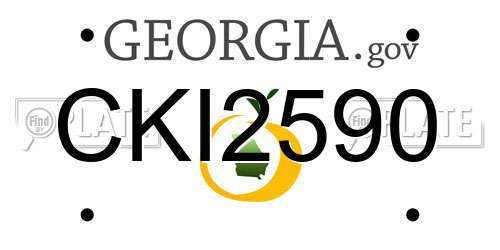 CKI2590 Georgia License Plate