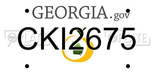CKI2675 Georgia License Plate
