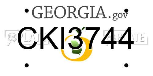 CKI3744 Georgia License Plate